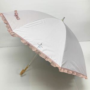  new goods 51976 Lanvin on blue (LANVIN en Bleu) * sombreness pink race frill 1 class shade . rain combined use parasol umbrella .. shade moon bat 