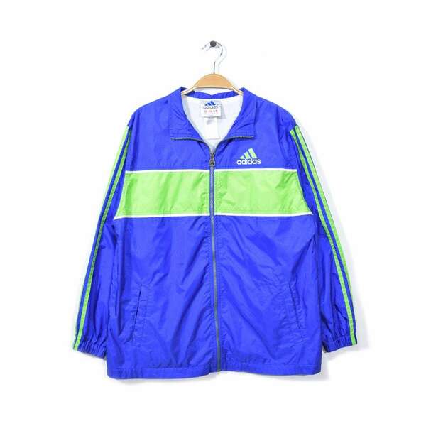 【送料無料】 90s アディダス パフォーマンスロゴ ナイロンジャケット ヴィンテージ オールド adidas キッズXL 古着 @CK0093