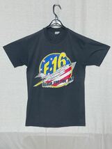 【80s 90s ヴィンテージ】Stedman ステッドマン F-16 プリント Tシャツ 戦闘機 チャコールグレー 濃いグレー USA製 Ｌ_画像2