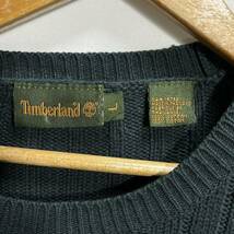 ■ Timberland ティンバーランド ワンポイント 刺繍ロゴ コットン ニット セーター サイズL グリーン アメカジ ■_画像6