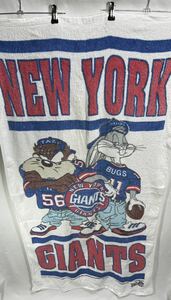 ■ ビンテージ NFL NEW YORK GIANTS ニューヨーク ジャイアンツ ルーニーテューンズ イラスト バスタオル アメカジ アメフト ホワイト ■