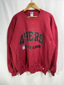 ■ 90s 90年代 ビンテージ USA製 RUSSELL NFL 49ERS ロゴ ガゼット付き スウェット トレーナー サイズXL アメフト スポーツ ■