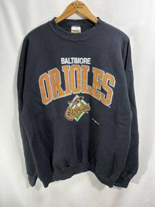 ■ 90s 90年代 ビンテージ USA製 TULTEX MLB ORIOLES オリオールズ ロゴイラスト スウェット トレーナー XLarge アメカジ 野球 スポーツ ■