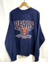 ■ 90s 90年代 ビンテージ USA製 Jostens NFL BEARS ベアーズ ロゴイラスト スウェット トレーナー 2XLarge アメフト ネイビー ■_画像1