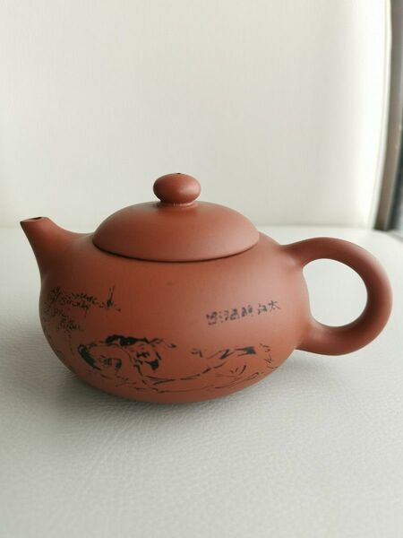 急須　朱泥　ティーポット　煎茶道具　古玩　茶壺 中国 収蔵品 茶道具 紫砂 1