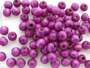  wood beads approximately 8X9mm maru * red purple approximately 50 piece 37-RP