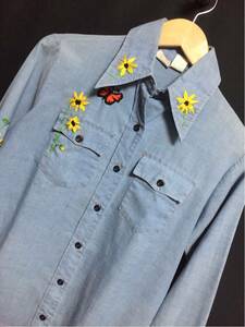 ◆ JCPenney ◆ ペニーズ 70s ヴィンテージ オリジナル HAND MADE STITCHING CHAMBRAY SHIRT シャンブレーワークシャツ 38/40