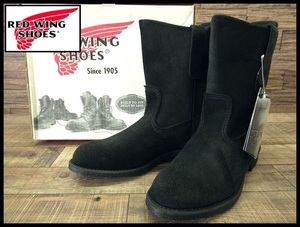 送無 未使用展示品 廃番 BEAMS 別注 RED WING レッドウイング 08年製 8186 ブラック スエード ラフアウト レザー ペコス ブーツ 26.0 ④