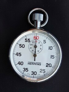 HERWINS stopwatch diameter approximately 50. beautiful goods Switzerland made 