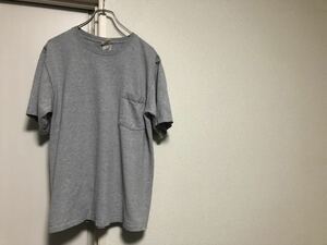 【送料込み】MADE IN USA アメリカ製 Goodwearグッドウェア グレー無地ポケット付きTシャツ size M