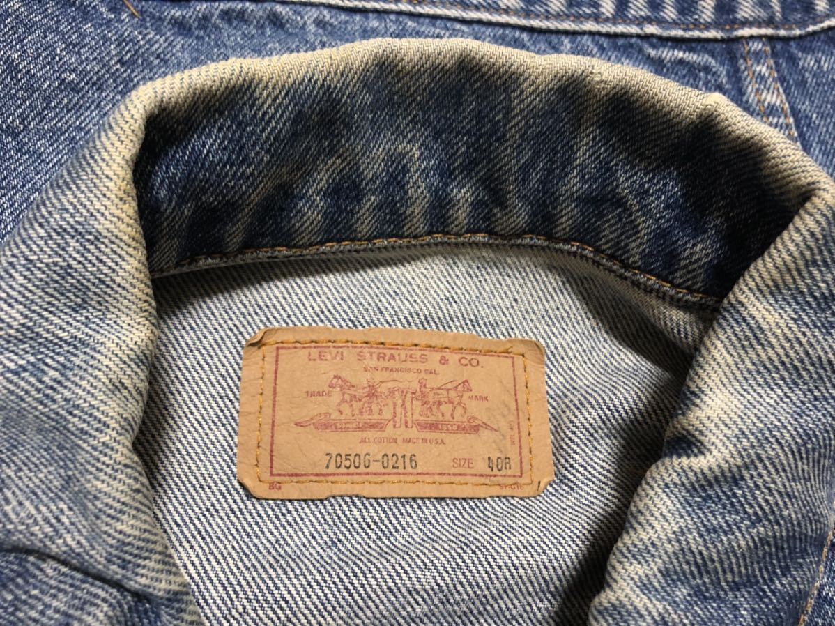 80sヴィンテージ MADE IN USAアメリカ製リーバイス70505-0216デニムジャケットジージャンsize 40R 80sヴィンテージ MADE IN USAアメリカ製リーバイス70505-0216デニムジャケットジージャンsize 40R