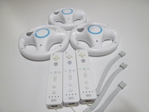 HRS029《送料520円から 動作確認済》Wii リモコン　ハンドル　ストラップ　3個セット　任天堂　純正　RVL-003　コントローラ_画像2