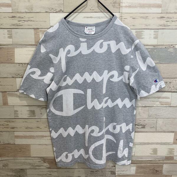 Champion チャンピオン Tシャツ 古着 M 総柄 厚手 ヘビーウエイト　メンズ レディース