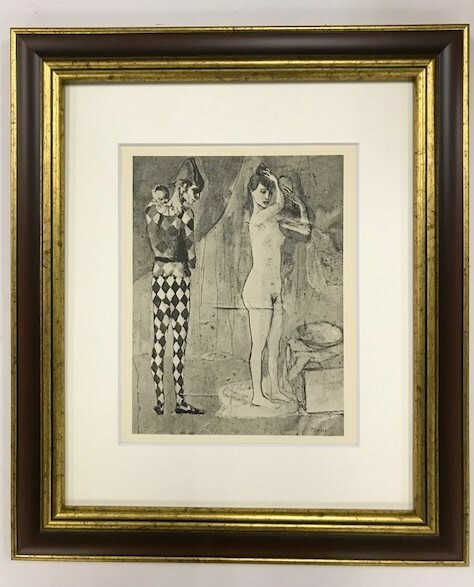 【特価】　≪　　パブロ・ピカソ　　≫　　コロタイプ版画　　THE HARLEQUINS FAMILY　　1930年　　 PABLO　PICASSO