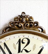 壁掛け時計 壁掛時計 掛け時計 掛時計 おしゃれ 静音 振り子 アンティーク スイープムーブメント ウォールクロック フィレンツェ_画像4