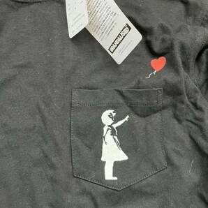 新品 バンクシー Mサイズ 長袖Tシャツ ロンT バルーンガール banksy ブラック 黒 定価3850円の画像2