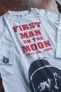 NASA(ナサ)★　七分袖ラグランTシャツ新S WH★FIRST MAN ON THE MOON★大特価