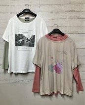 新品☆5L♪デザインTシャツやロンTを4枚セット♪重ね着にも♪☆s783_画像2