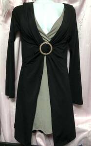 VANITY FACE piling put on manner One-piece high waist long sleeve black . opening spring autumn winter 