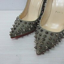 ◆ Christian Louboutin / クリスチャンルブタン / スパイク / ピンヒール / パンプス / サイズ36 / ラメ / ゴールド / スタッズ ◆_画像2