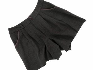 ネコポスOK SONIA RYKIEL ソニアリキエル カシミヤ混 タック キュロット パンツ size44/茶 ◇■ ☆ dda3 レディース