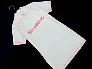 ネコポスOK BILLABONG ビラボン ボトルネック ロゴ ラッシュガード 水着 sizeM/オフホワイト ■◆ ☆ dda4 レディース