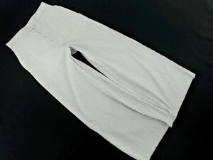 ネコポスOK スローブイエナ ストライプ ワイド パンツ size36/白ｘ黒 ■■ ☆ dda7 レディース