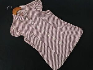  cat pohs OK Juicy Couture frill cut sleeve stripe blouse shirt size2/...x white #* * ddb1 lady's 