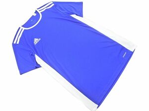 ネコポスOK adidas アディダス サッカー トレーニングウェア カットソー sizeM/青 ■◆ ☆ ddb4 メンズ