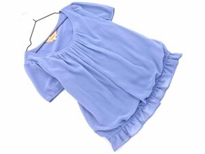  cat pohs OK SunaUna SunaUna chiffon gya The - blouse shirt size38/ blue #* * ddb4 lady's 