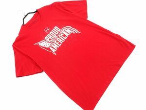 ネコポスOK アンダーアーマー プリント Tシャツ sizeLG/赤 ■◆ ☆ ddc1 メンズ