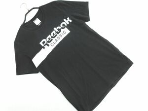 ネコポスOK リーボック クラシック ロゴ プリント Tシャツ sizeM/黒 ■◆ ☆ ddc4 メンズ