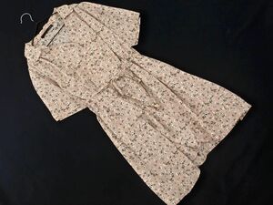 Heather Heather floral print all-in-one sizeF/ beige #* * ddc4 lady's 