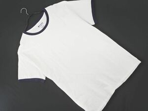 ネコポスOK チャンピオン ロゴ 刺繍 Tシャツ sizeM/白ｘ紺 ■◆ ☆ ddc5 メンズ