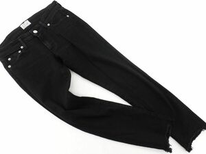 アングリッド カットオフ スキニー デニムパンツ size23/黒 ■■ ☆ ddc5 レディース