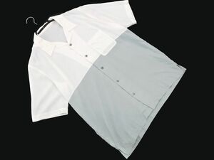 ネコポスOK ノーアイディー バイカラー シャツ size1/白ｘグレー ■◆ ☆ ddc6 メンズ