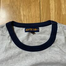 EXTRON Tシャツ グレーXネイビーXイエロー メンズ MENS サイズ L 綿100% 中古品 5.6回使用 美品 送料無料_画像3