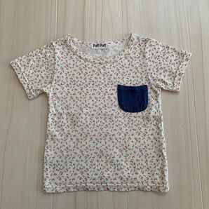 Puff Puff パフツーキッズ 花柄 デニムポケット Tシャツ 90cm