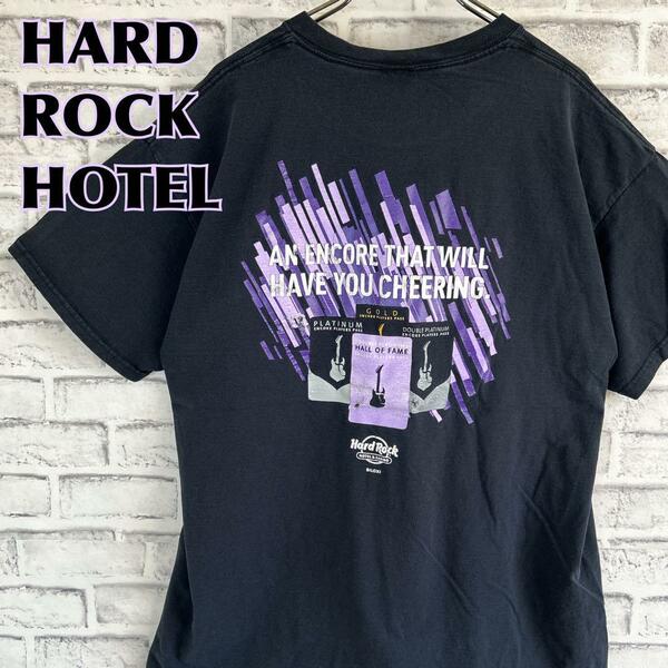 Hard Rock Hotel ハードロックホテル ビロクシ バックプリント 楽器ギター Tシャツ 半袖 輸入品 春服 夏服 海外古着 会社 企業 旅行 カジノ