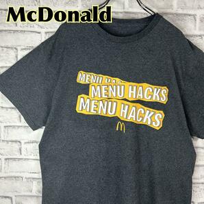 McDonald マクドナルド メニューハック プリント Tシャツ 半袖 輸入品 春服 夏服 海外古着 会社 企業 ファストフード ジャンクフード