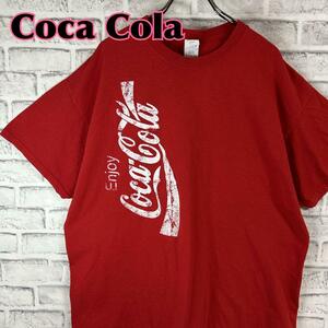 Coca Cola コカコーラ 縦ロゴ ジュース 企業 Tシャツ 半袖 輸入品 春服 夏服 海外古着 会社 炭酸飲料