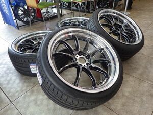 OM 送料無料 段リム 前後 10J WORK ZR10 2P 4本セット 20 5H114.3 FALKEN 245/35R20 アルファード ヴェルファイア フーガ スカイライン Z34