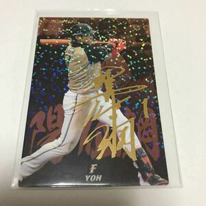 カルビー プロ野球チップス 日ハム 巨人 ジャイアンツ 陽岱鋼 金箔サインカード 2015年