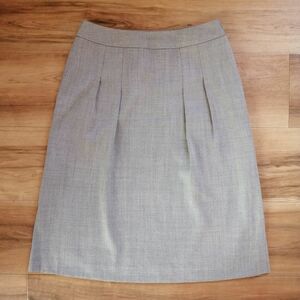 Aquascutum Aquascutum wool × silk skirt made in Japan size 8 Rena un work commuting gray black 