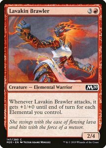 MTG ■赤/英語版■ 《溶岩族の喧嘩屋/Lavakin Brawler》基本セット2020 M20