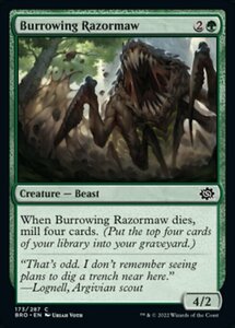 MTG ■緑/英語版■ 《穴掘り剃刀大口/Burrowing Razormaw》兄弟戦争 BRO