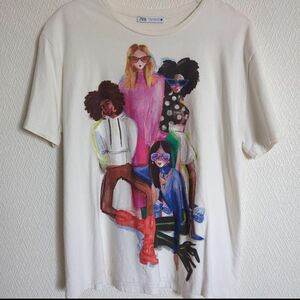 zara プリントTシャツ