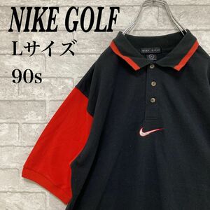 激レア 90s NIKE ナイキ 切替 半袖 ポロシャツ 銀タグ 同時期 L