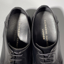 即決 KATHARINE HAMNETT キャサリンハムネット ストレート ブラック 黒 メンズ 本革 スムースレザー 革靴 24.5cm ビジネスシューズ A1499_画像8