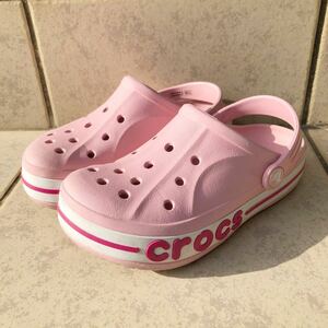 クロックス crocs バヤバンド クロッグ キッズ J1 ピンク 19.5cm 美品 定価5280円 アイコニック コンフォート サンダル 女の子